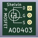 2 Stück P-Kanal Leistungs MOSFET AOD403 auf Platine...