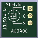 2 Stück N-Kanal MOSFET AO3400 auf Platine mit 3...