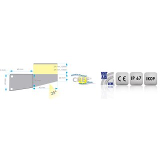 Mantagua Toplicht mit Led Spotlight 25° - cool white 6500K - matt schwarz Aluminium 2 Seemeilen Tragweite 01569