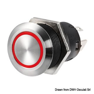 Osculati Ein-Aus Schalter 24V bis 10A mit roter LED 14.215.10