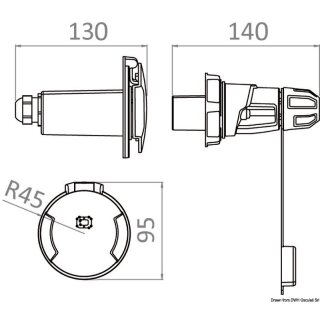 Osculati Cruiser Steckdose 32A Edelstahldeckel 3-polig 230V 14.432.11