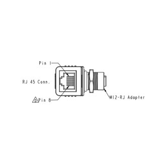 Orca Adapter M12 männlich, RJ45-Buchse; Code D-Ethernet; PIN: 4
