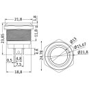 Osculati FLAT-VA-Stahl-Schalter (Momentan ON)-OFF 12/24V LED, blaue LED 14.315.07