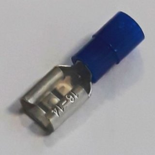 10 Flachsteckhülsen 6,3mm isoliert blau für Kabel 1,5-2,5qmm