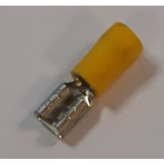 Flachsteckh&uuml;lsen 6,3mm isoliert gelb f&uuml;r Kabel  4-6 mm&sup2; 10 St.