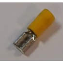 Flachsteckhülsen 6,3mm isoliert gelb für Kabel...