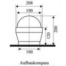 Cassens & Plath Aufbau Kompass BETA/2 schwarzes Gehäuse, schwarze Rose 5° Teilung, 35202s