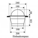 Cassens &amp; Plath Einbau Kompass BETA/1 schwarzes Geh&auml;use, schwarze Rose 5&deg; Teilung, 35201s