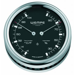 Wempe Pilot III Hygro-/ Thermometer aus Edelstahl, cw250009