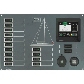 Philippi STV236 Stromkeisverteiler, 14 Stomkreise, BTM Monitor, Posi&uuml;berwachung SY, USB 020022360