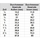 Vetus Bronze Schlauchtülle/Schlauchanschluss G 1"" auf 25mm Schlauch, HPB1